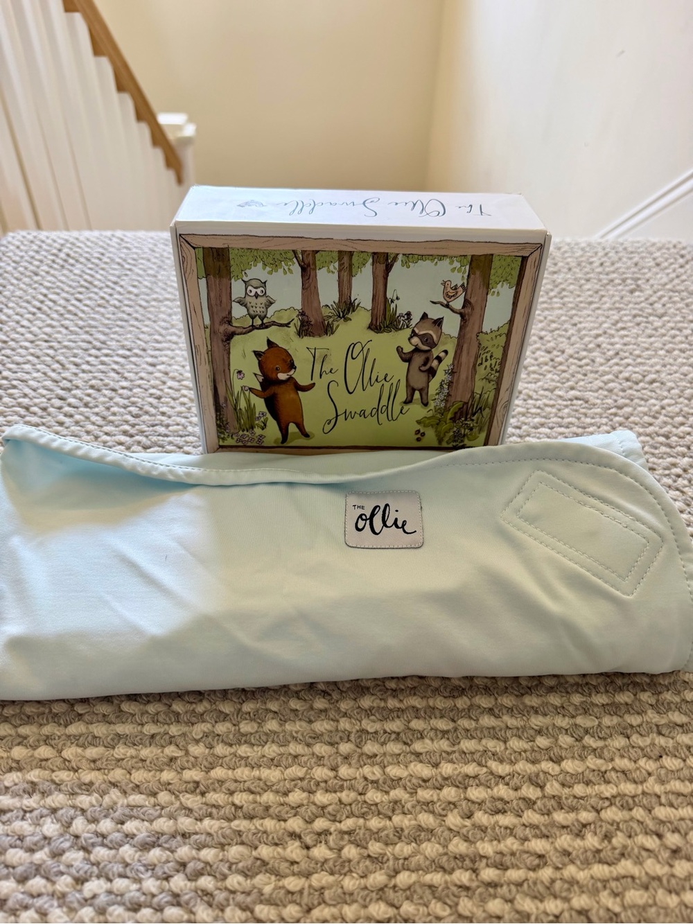 The Ollie Swaddle in Light mint Blue